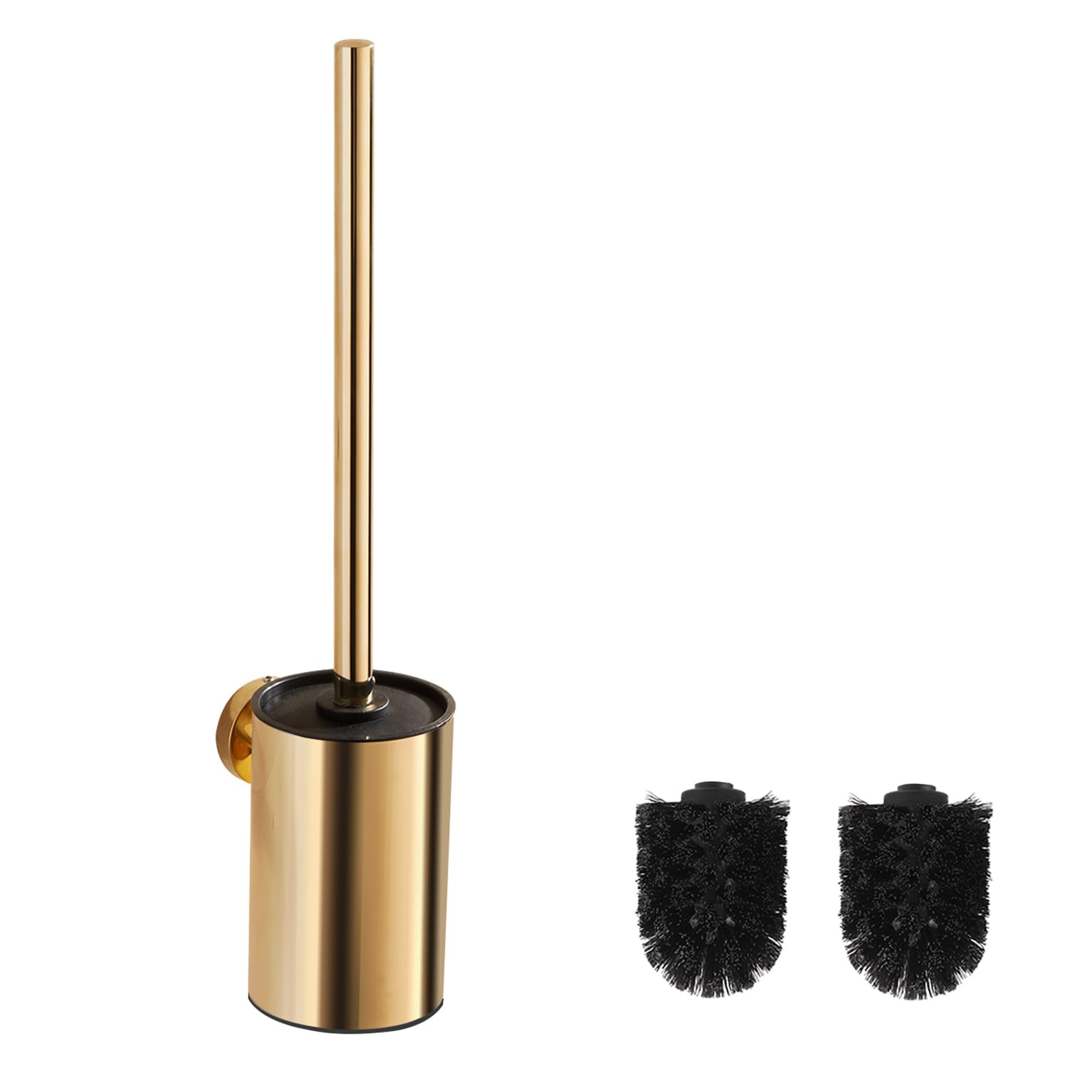 BGL Wall Mounted Gold Toilet Brush | Stainless Steel Round Holder