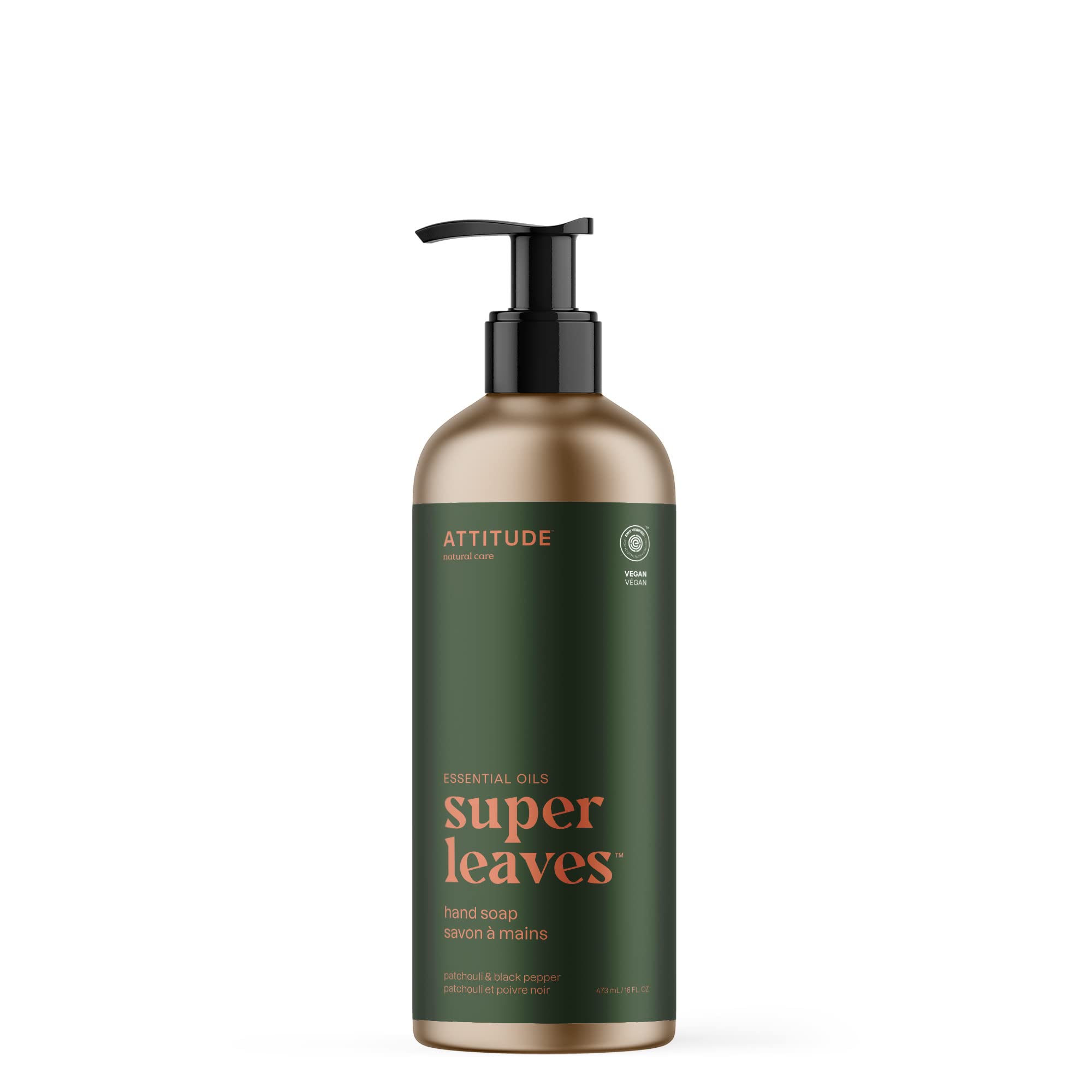 ATTITUDE Liquid Hand Soap – Patchouli & Black Pepper – Refillable Aluminum