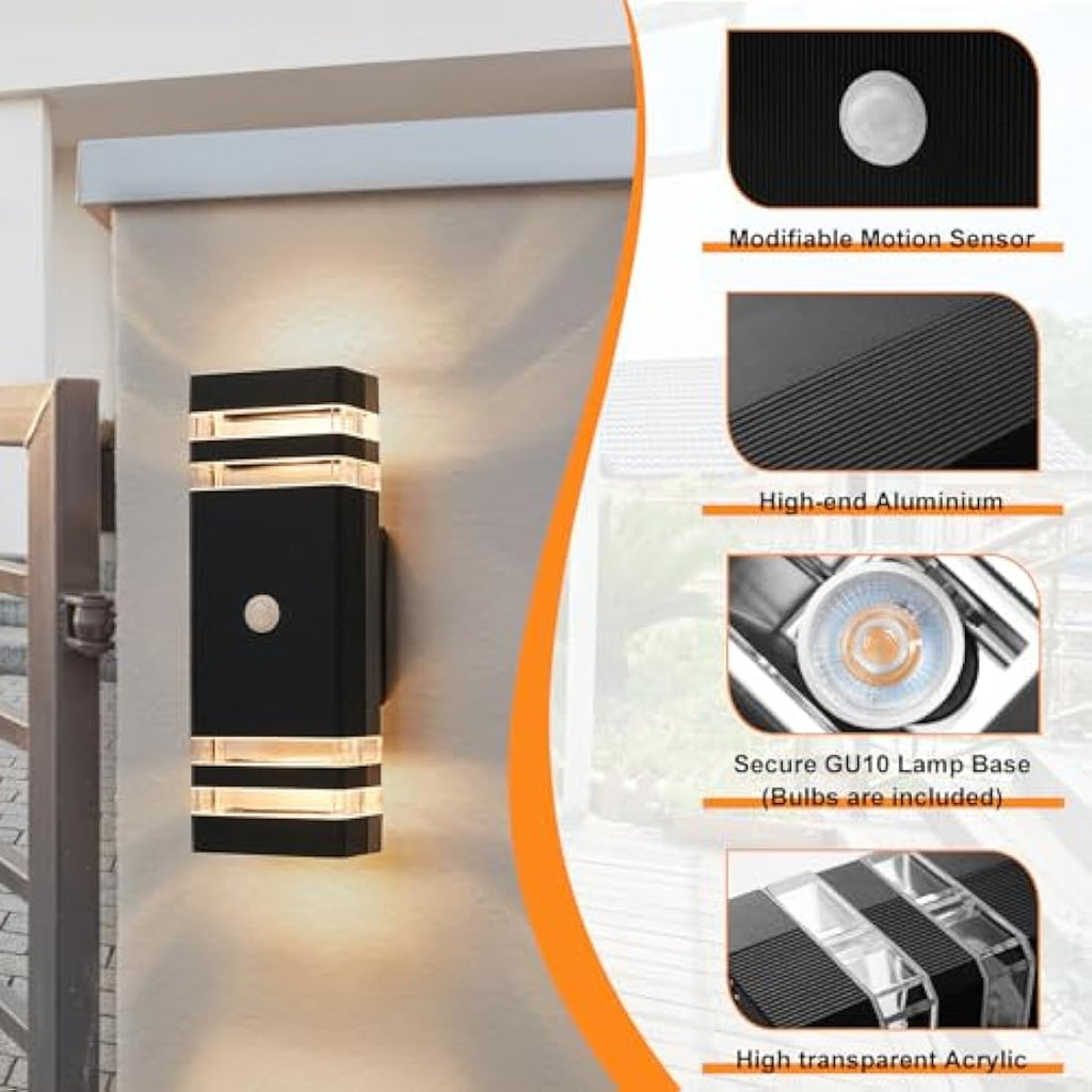 CELAVY Motion Sensor Outdoor Wall Lights – IP65 Modern LED Porch Lamp 2 Pack