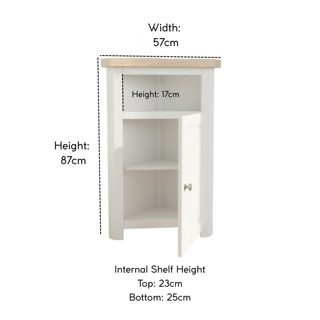 GROF GROFurniture Snow White finish Tall Corner Cabinet, Triangle Unit open compartment with shelf fit all Livingroom, Bathroom & Hallway - image 2