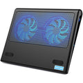 TECKNET Laptop Cooling Pad – 12"-16" Gaming Cooler with 2 Adjustable Fans