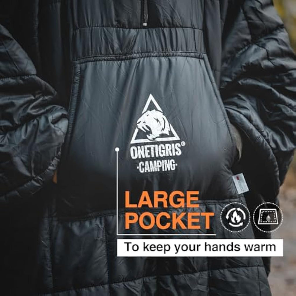 OneTigris Wearable Camping Blanket Poncho | 3M Thinsulate Insulation