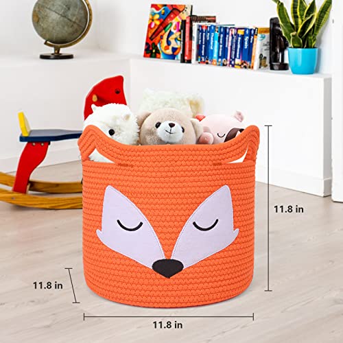 ACOHSY Animal Cotton Rope Storage Basket – 30cm Collapsible Toy Bin