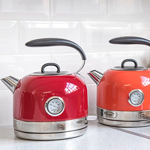 Haden Jersey Red Electric Kettle – 1.5L Rapid Boil Stainless Steel