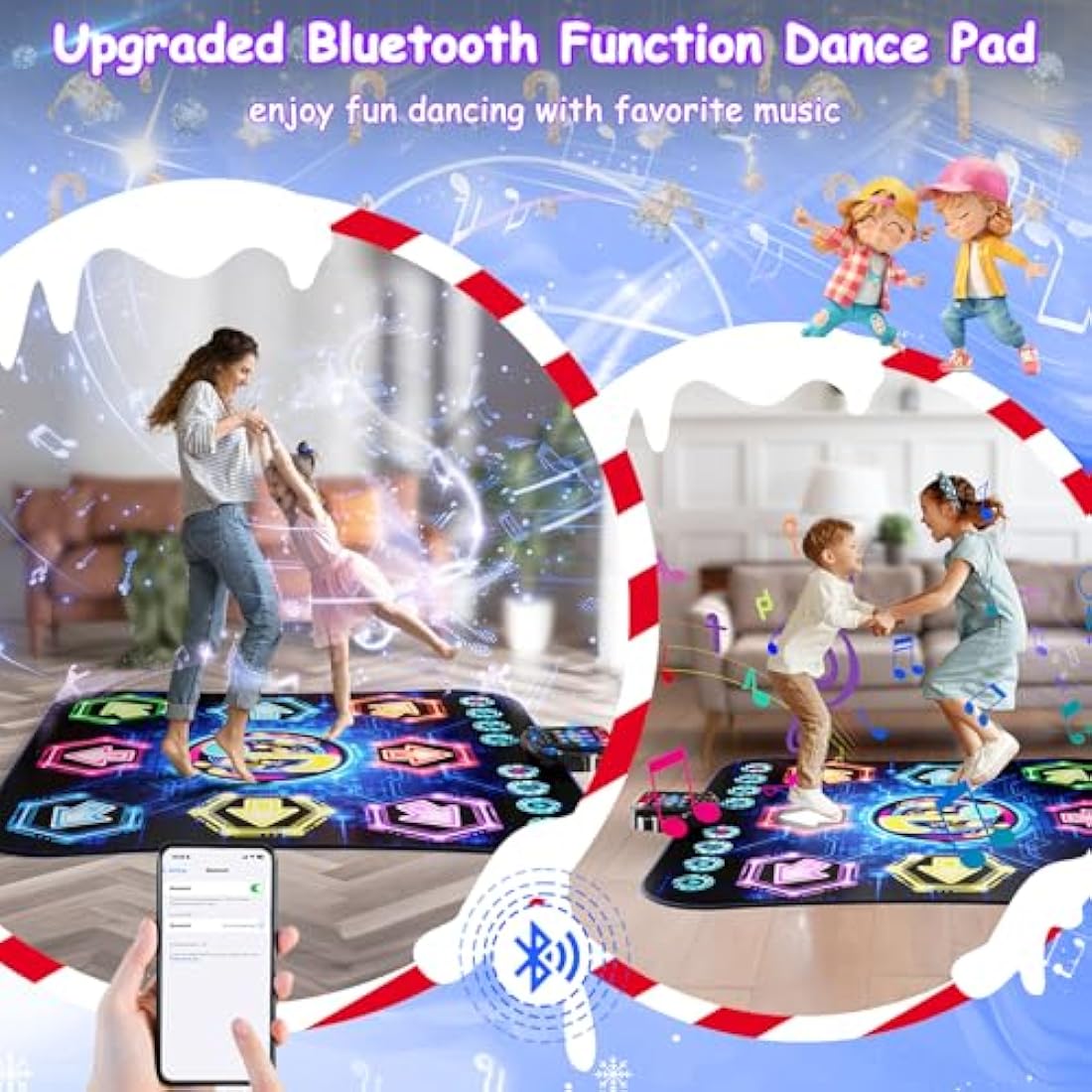 Jolof Store Kids Dance Mat | Bluetooth Light Up Pad with 27 Game Levels
