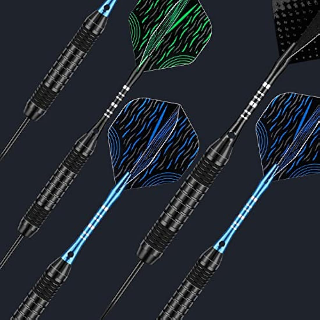 DARTSPACE 12 Pack Steel Tip Darts Set | 22-24g Professional Metal Darts