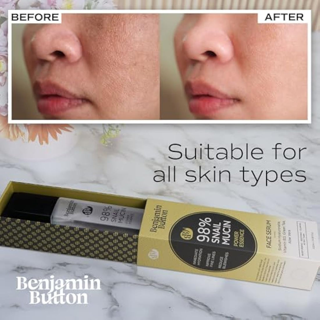 Benjamin Button 98% Snail Mucin Serum | Anti-Aging & Hydrating Formula