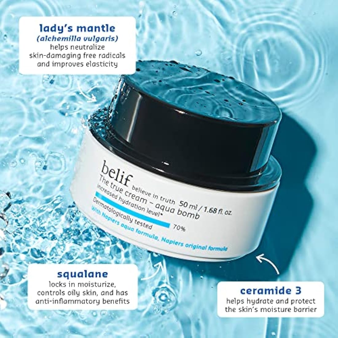 Belif The True Cream Aqua Bomb | Oil-Free Hydrating Face Cream - 50ml