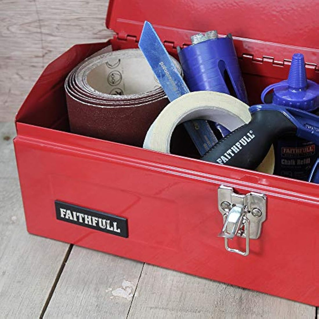 Faithfull Metal Barn Tool Box – 484mm Heavy-Duty Storage Organizer