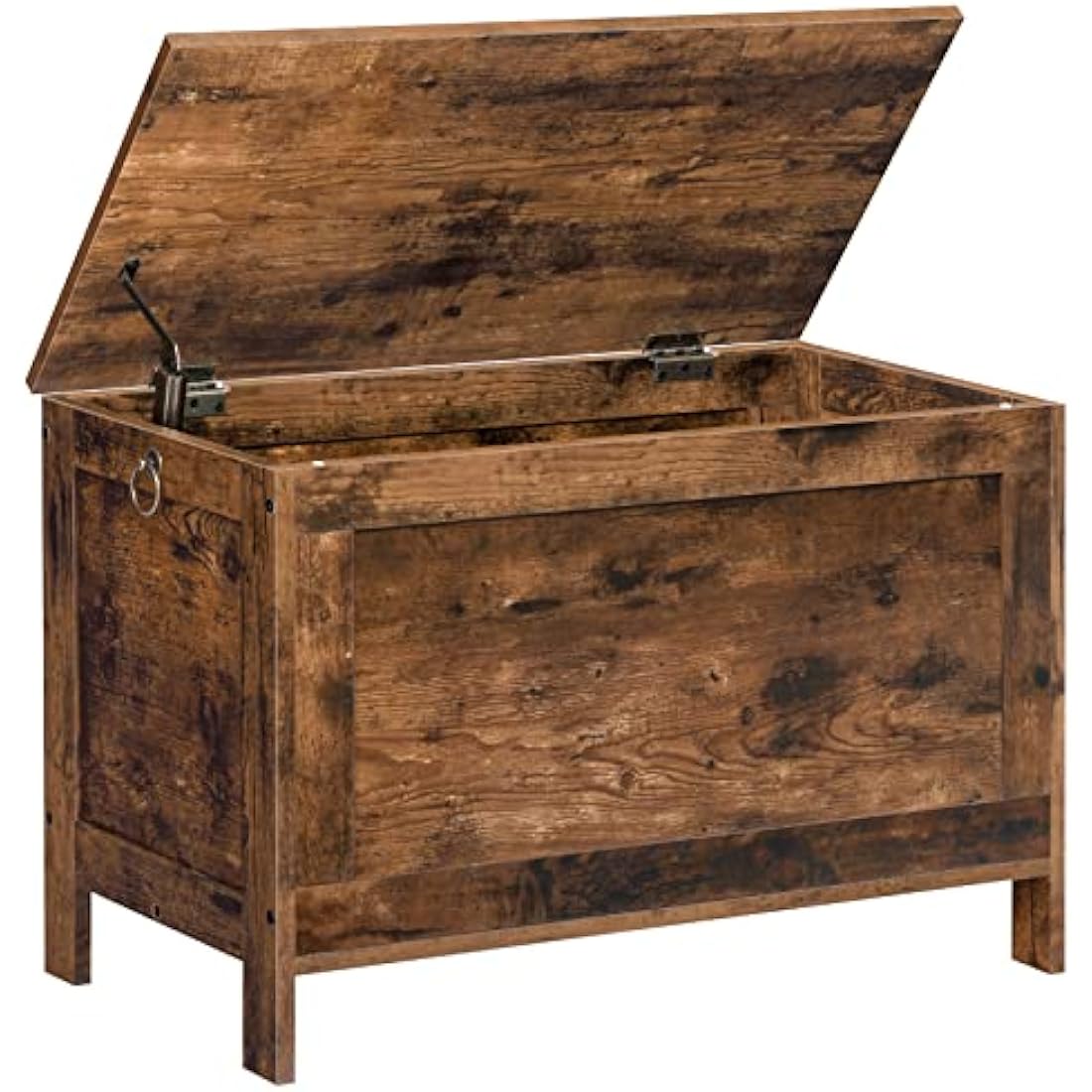 HOOBRO Rustic Brown Wooden Storage Chest – Large Toy Box & Shoe Bench