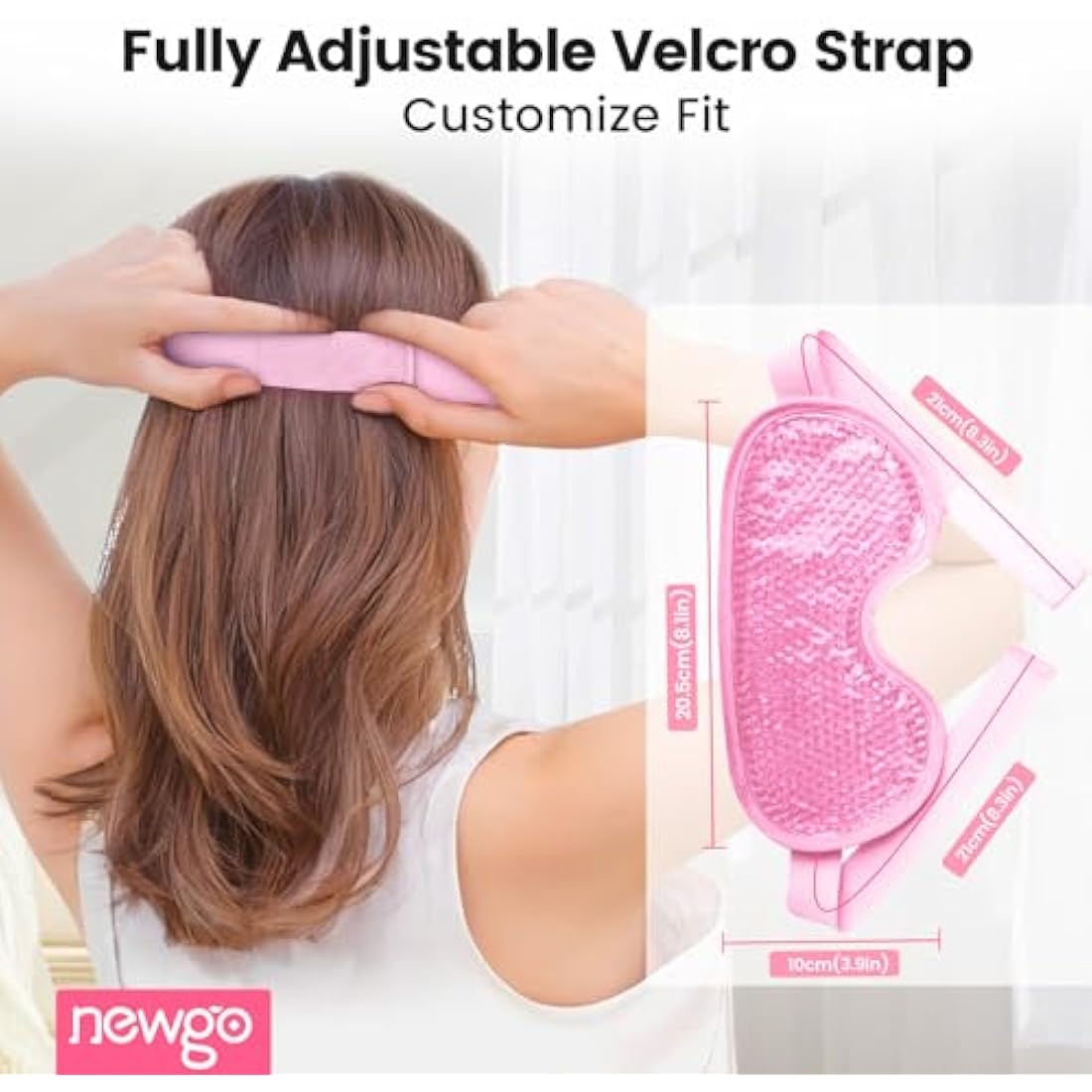NEWGO Cooling Gel Eye Mask – Reusable Hot Cold Therapy for Puffy Eyes