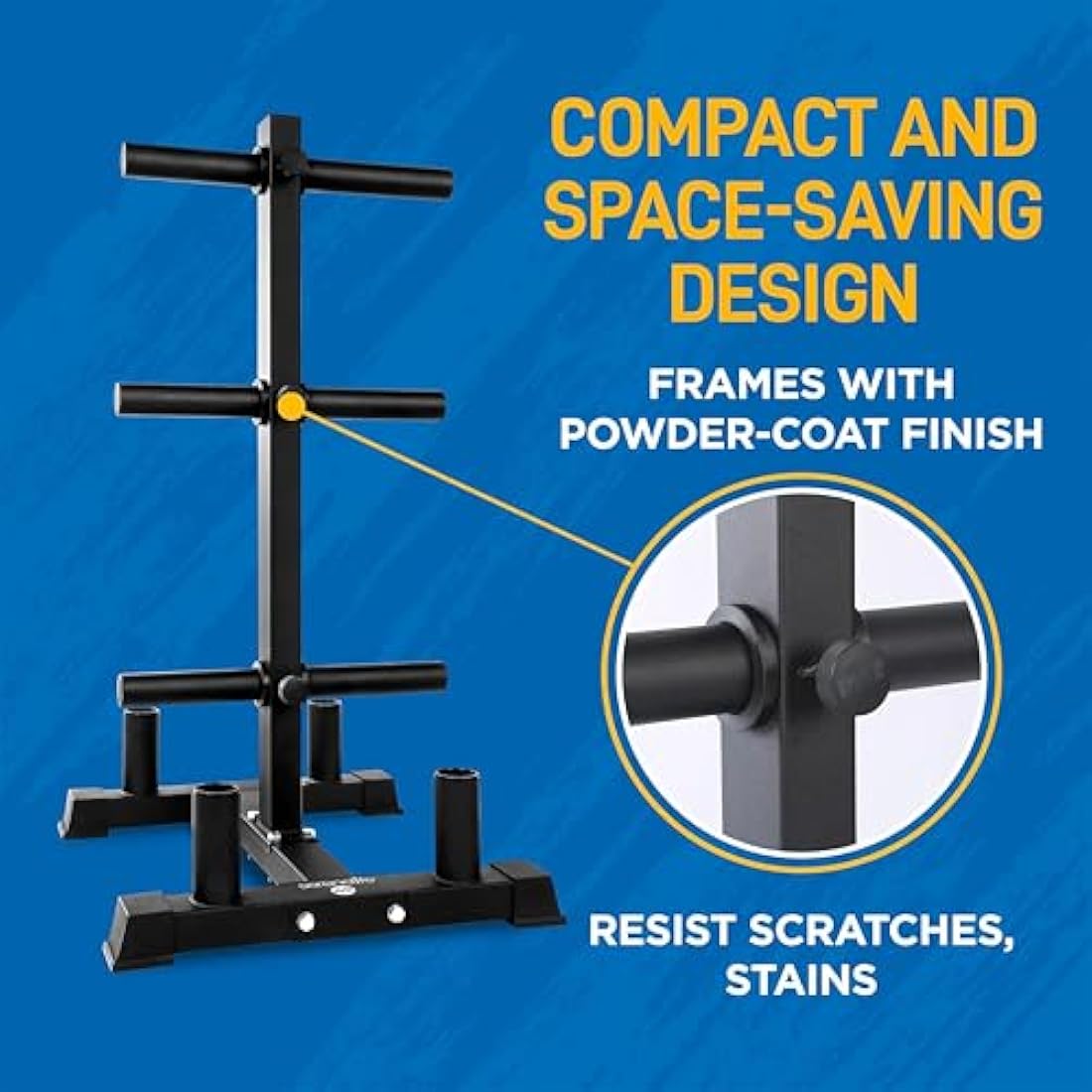 SereneLife Olympic Weight Plate Rack – 800lb Capacity Steel Gym Organizer