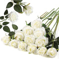 Jolof Store 12PCS Artificial Silk Roses – Cream White Wedding Decor