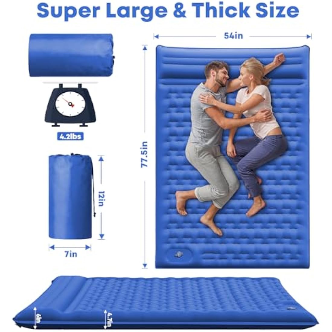 MAMBAKOTR Camping Sleeping Pad – Extra Thick Inflatable Air Mattress