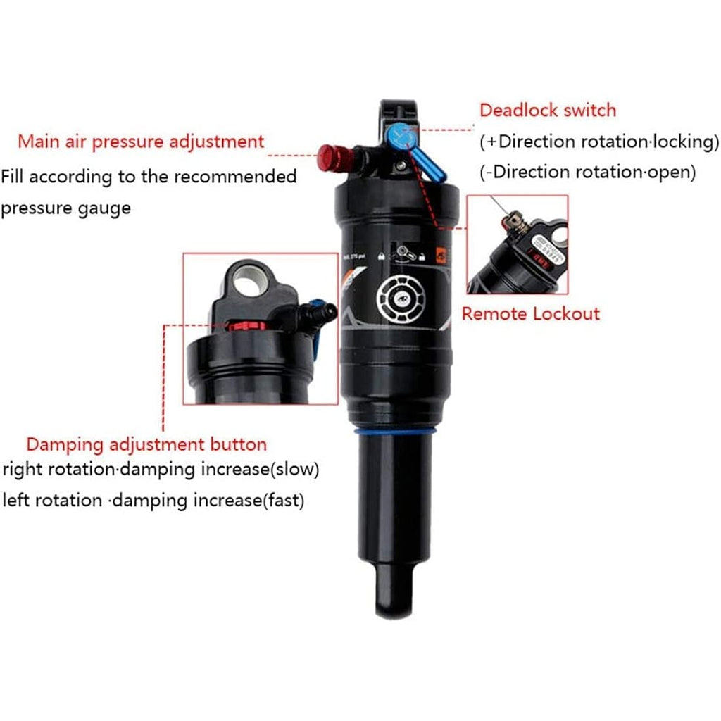 Splumzer MTB Air Rear Shock Absorber | 210mm Manual Lockout – Alloy