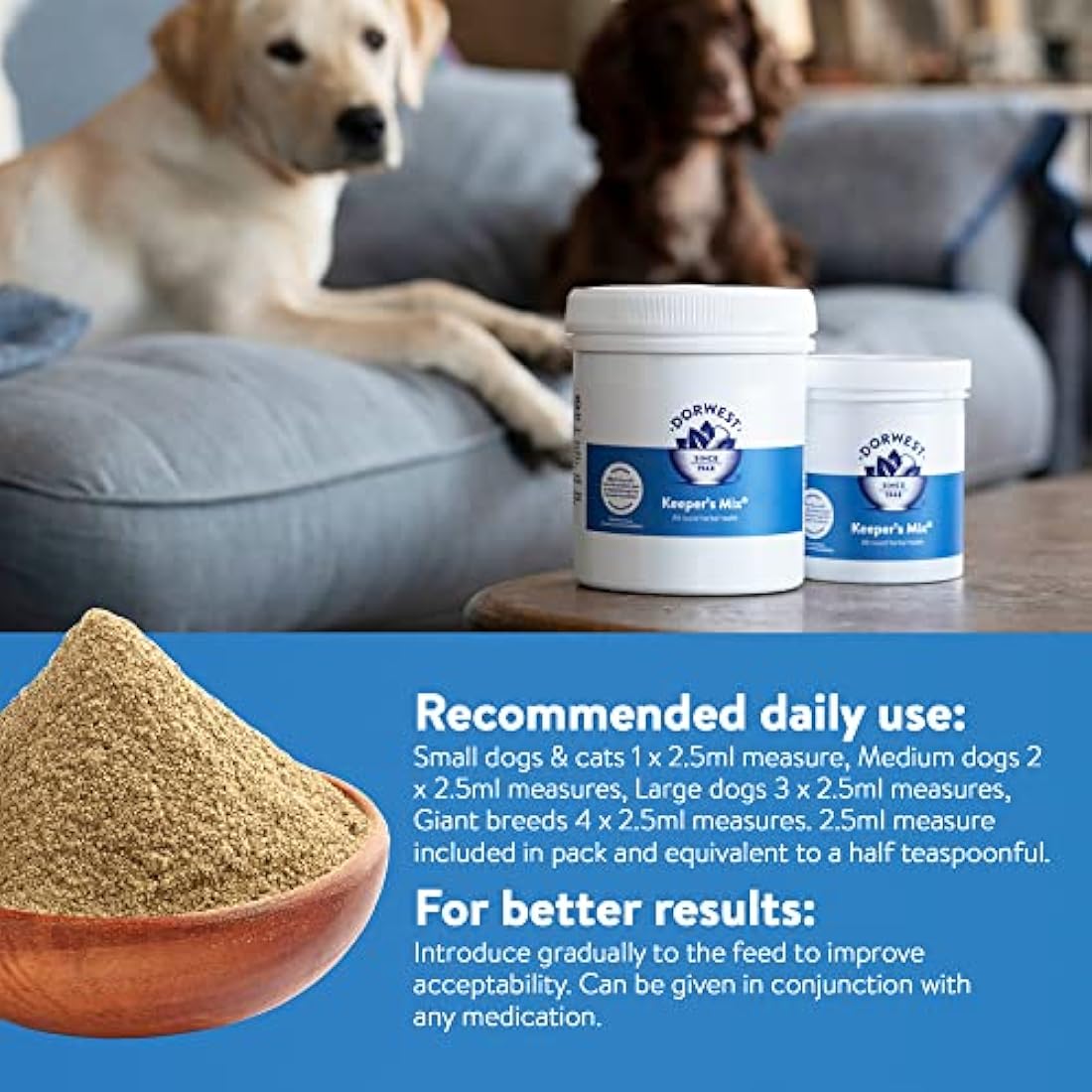 Dorwest Keeper’s Mix 1kg | Herbal Health Supplement for Dogs & Cats