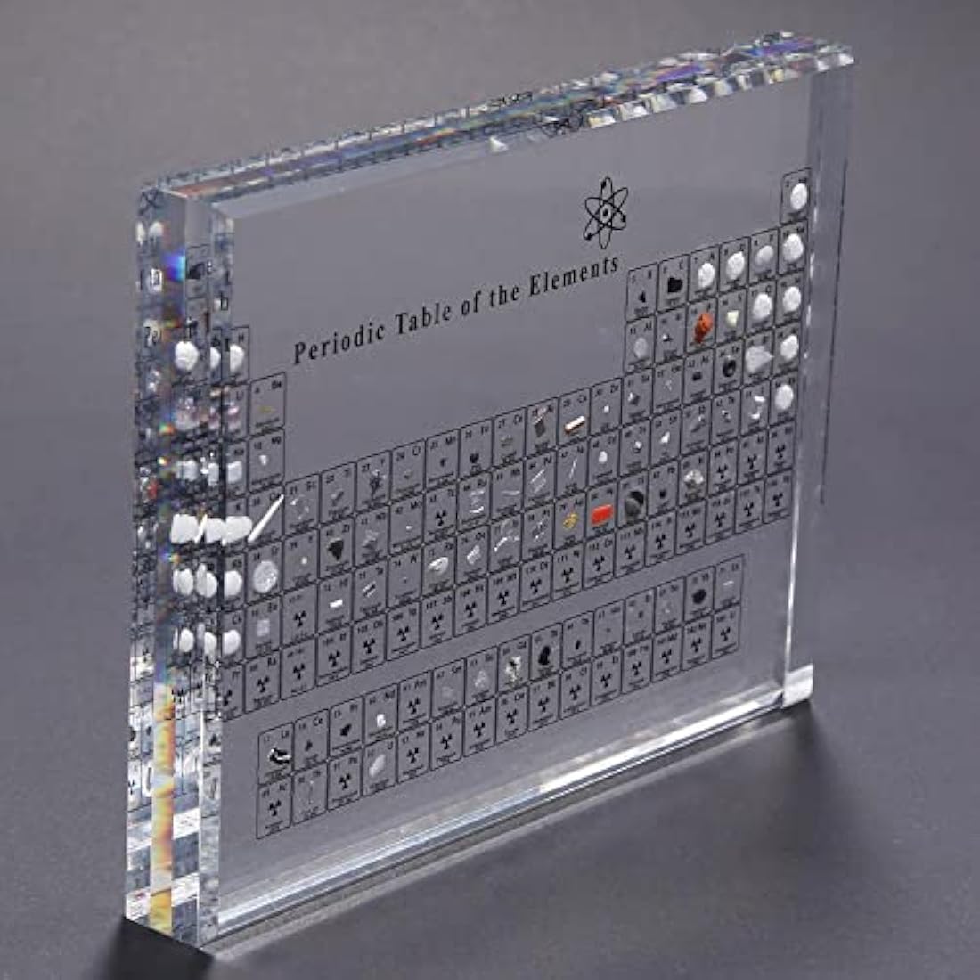 Jolof Store Acrylic Periodic Table Display with Real Chemical Elements