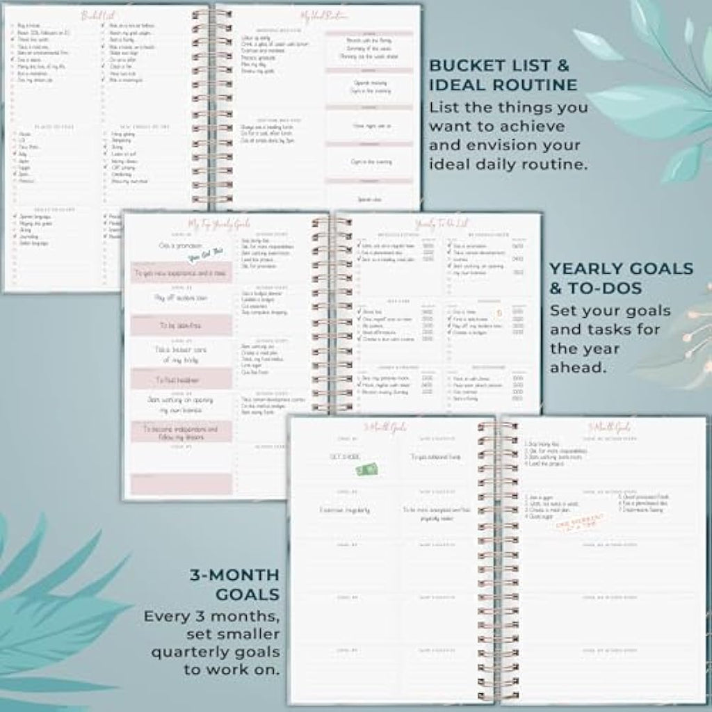 PLANBERRY Undated Hourly Schedule Planner & Budget Organizer – Ocean Depths