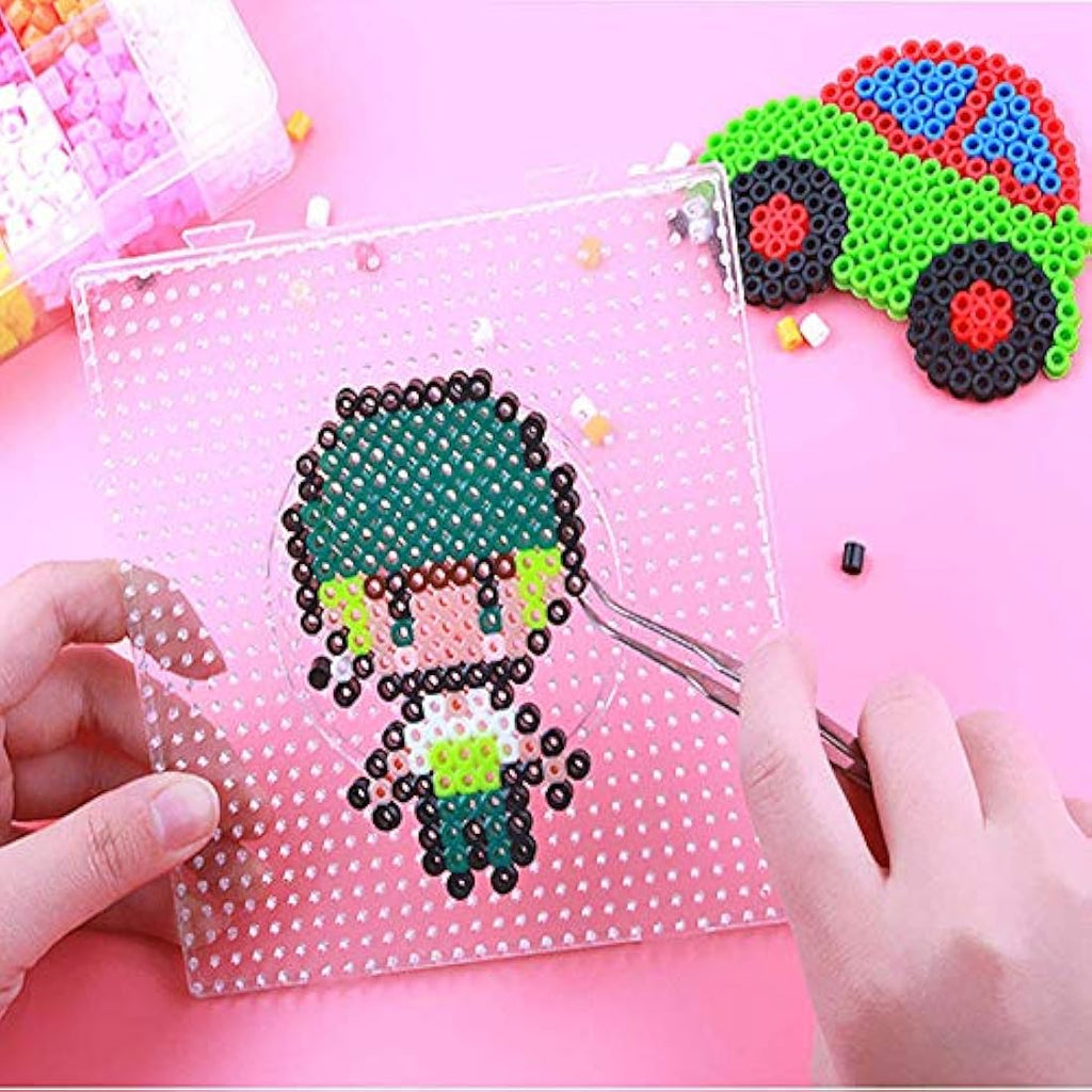 Jolof Store 5mm Fuse Bead Boards - 6 Large Square Pegboards with Tweezers