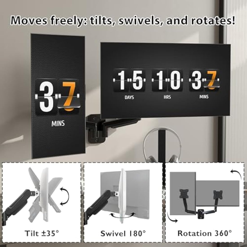 BONTEC Gas Spring Monitor Wall Mount for 13-32" Screens | VESA 100x100