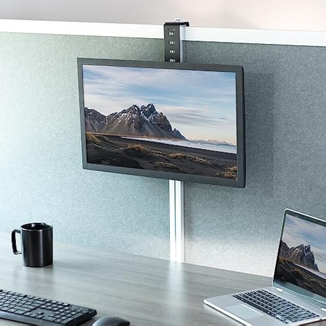 VIVO Cubicle Monitor Mount – Adjustable VESA Stand for 17 to 32 inch Screens