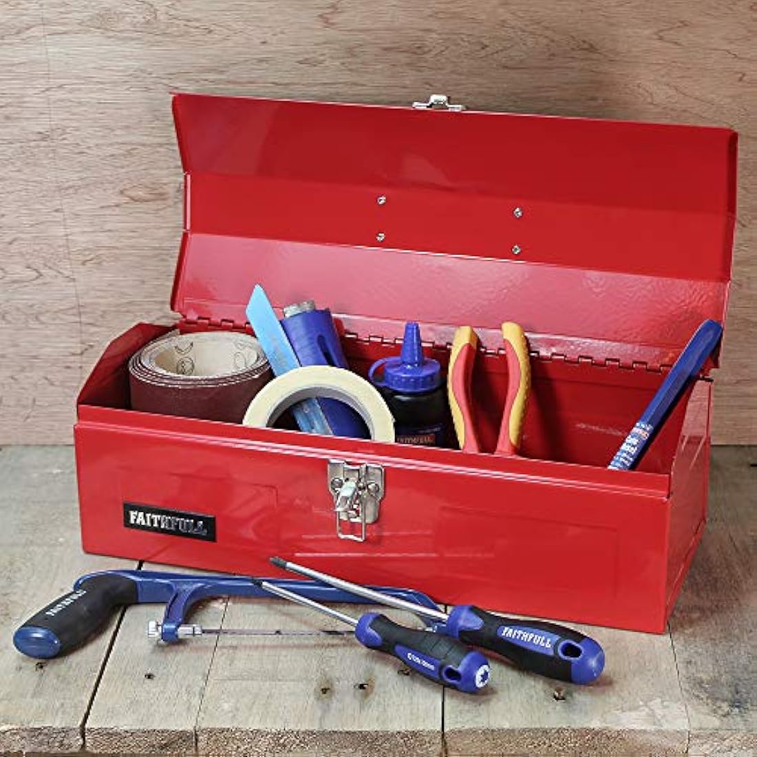 Faithfull Metal Barn Tool Box – 484mm Heavy-Duty Storage Organizer