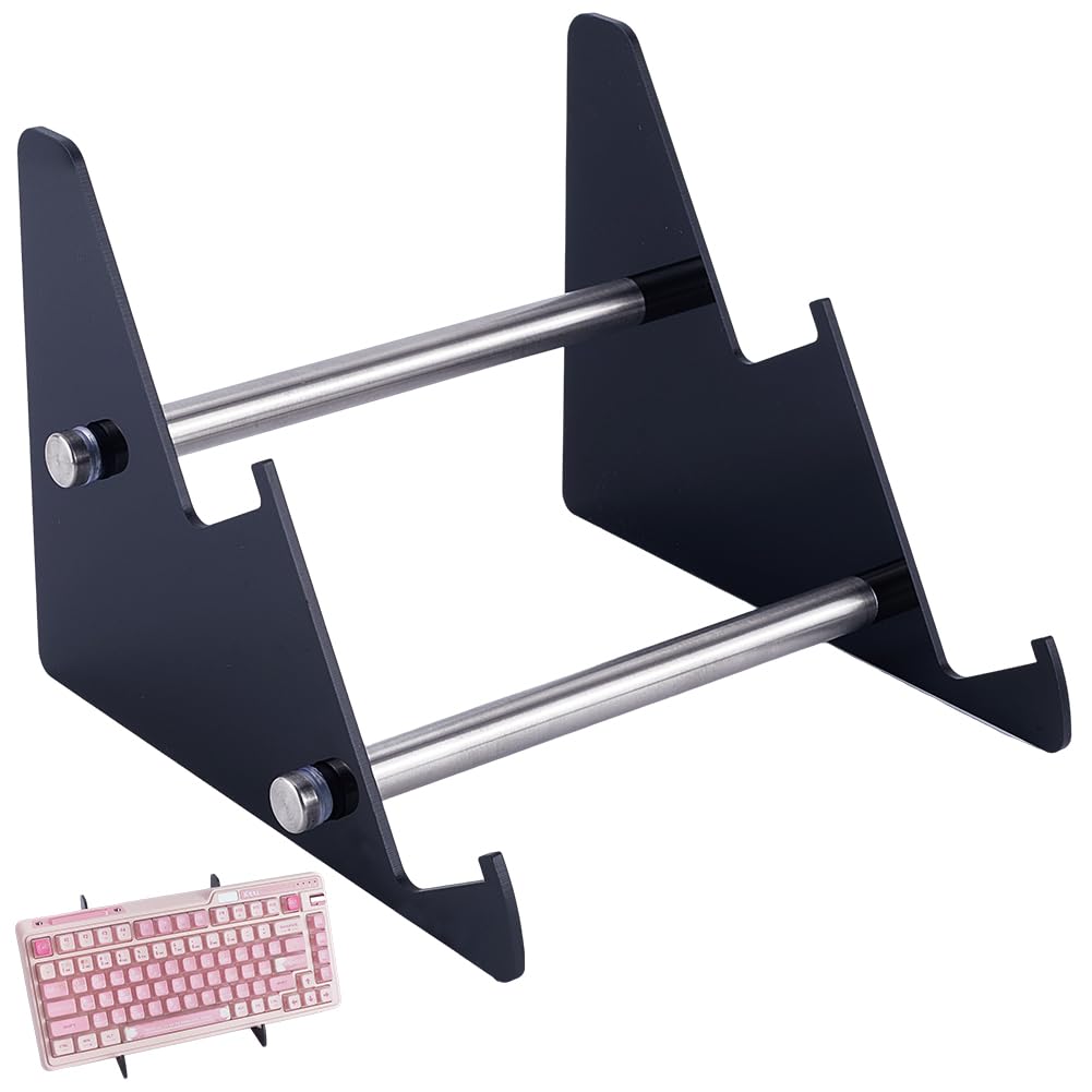 CRASPIRE Acrylic Keyboard Display Stand 2-Tier Portable Keyboard Display Shelf Black Display Keyboard Holder Removable Keyboard Storage Holder for - image 1