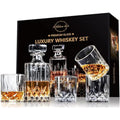 Lighten Life 5-Piece Whiskey Decanter Set | Lead-Free Crystal Glass