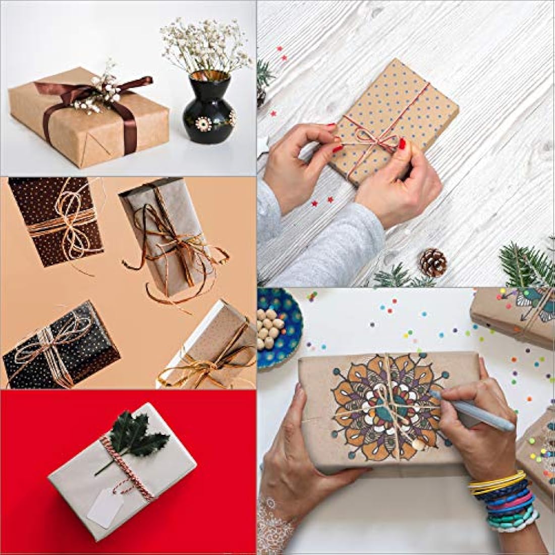 Kurtzy Black Kraft Gift Boxes - 50 Pack Rectangle Presentation Boxes