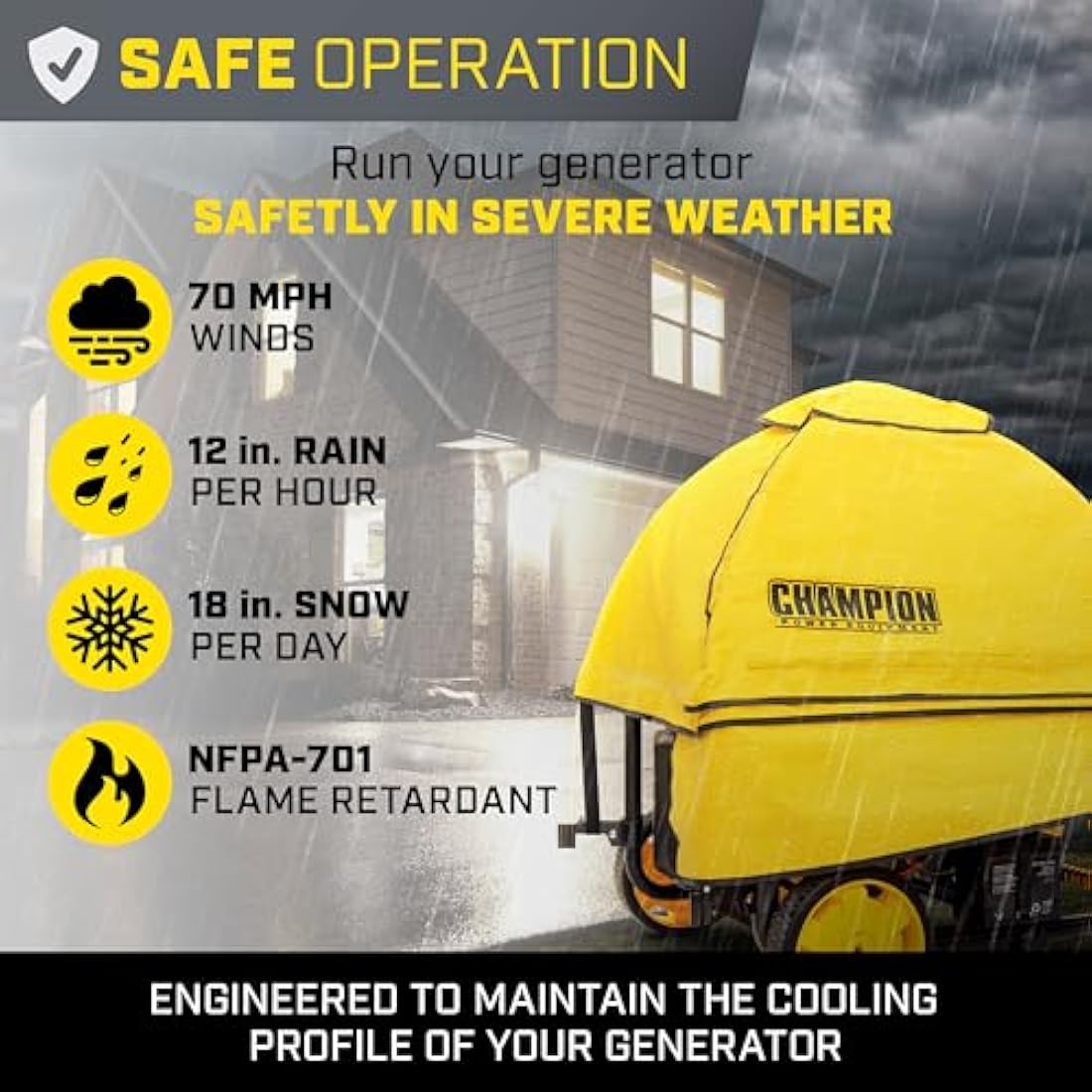 Champion Storm Shield Generator Cover | Waterproof & Windproof Design