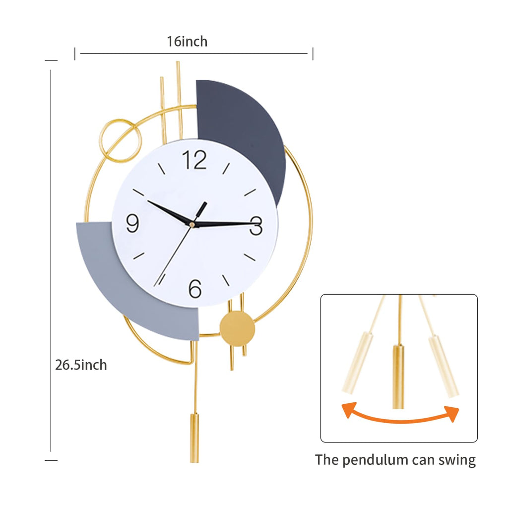 Large Modern Wall Clock – Silent Metal Decorative Timepiece