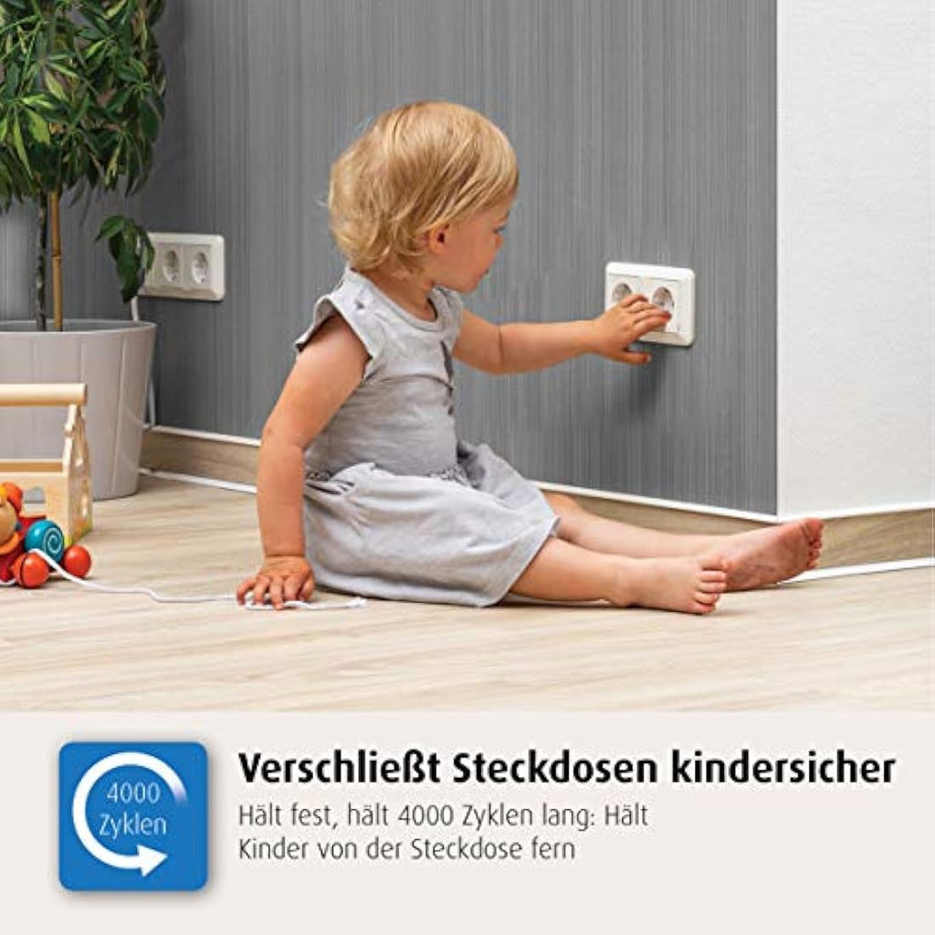 Reer Socket Protection Screw-On – White Child Safety Guard, 20 Pack