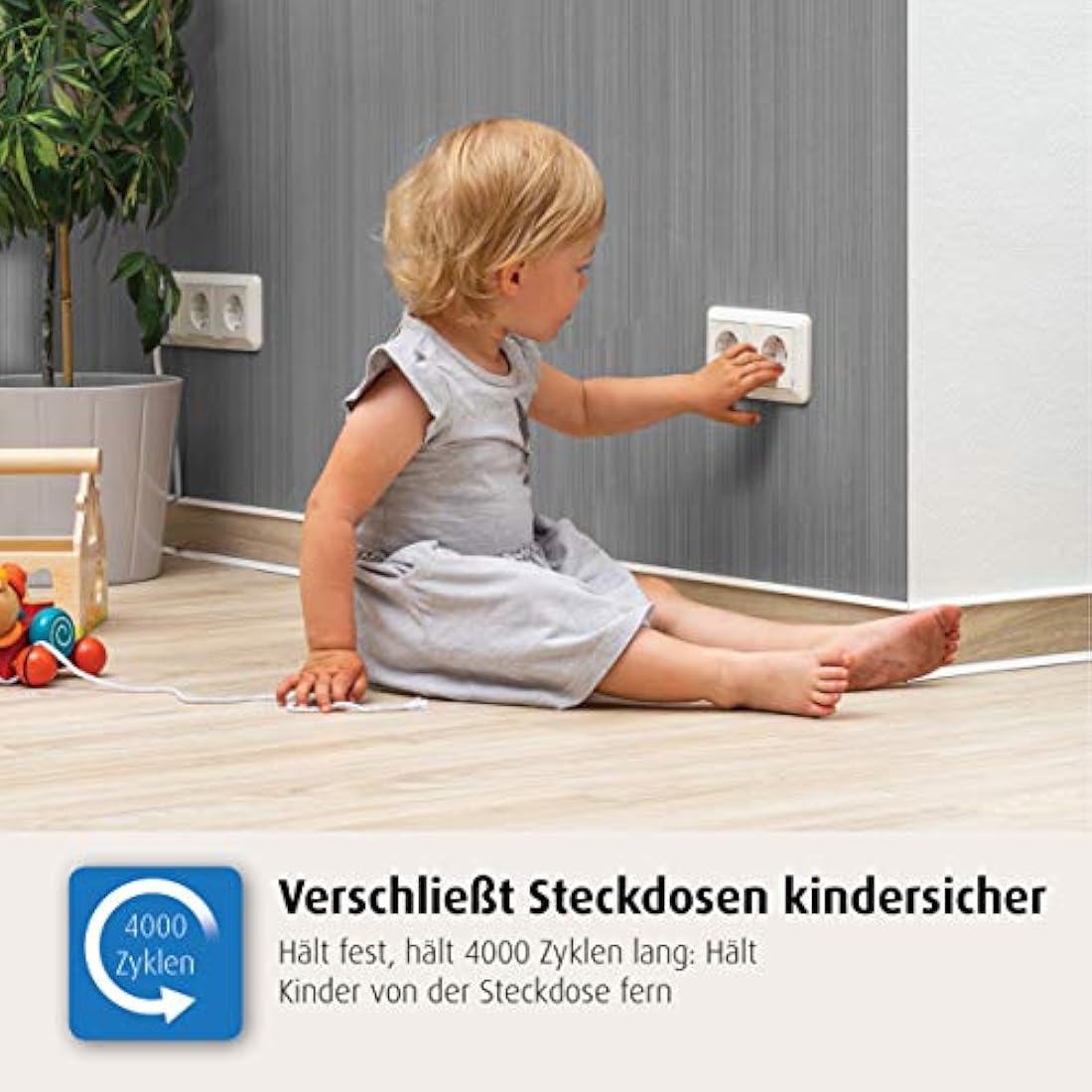 Reer Socket Protection Screw-On – White Child Safety Guard, 20 Pack