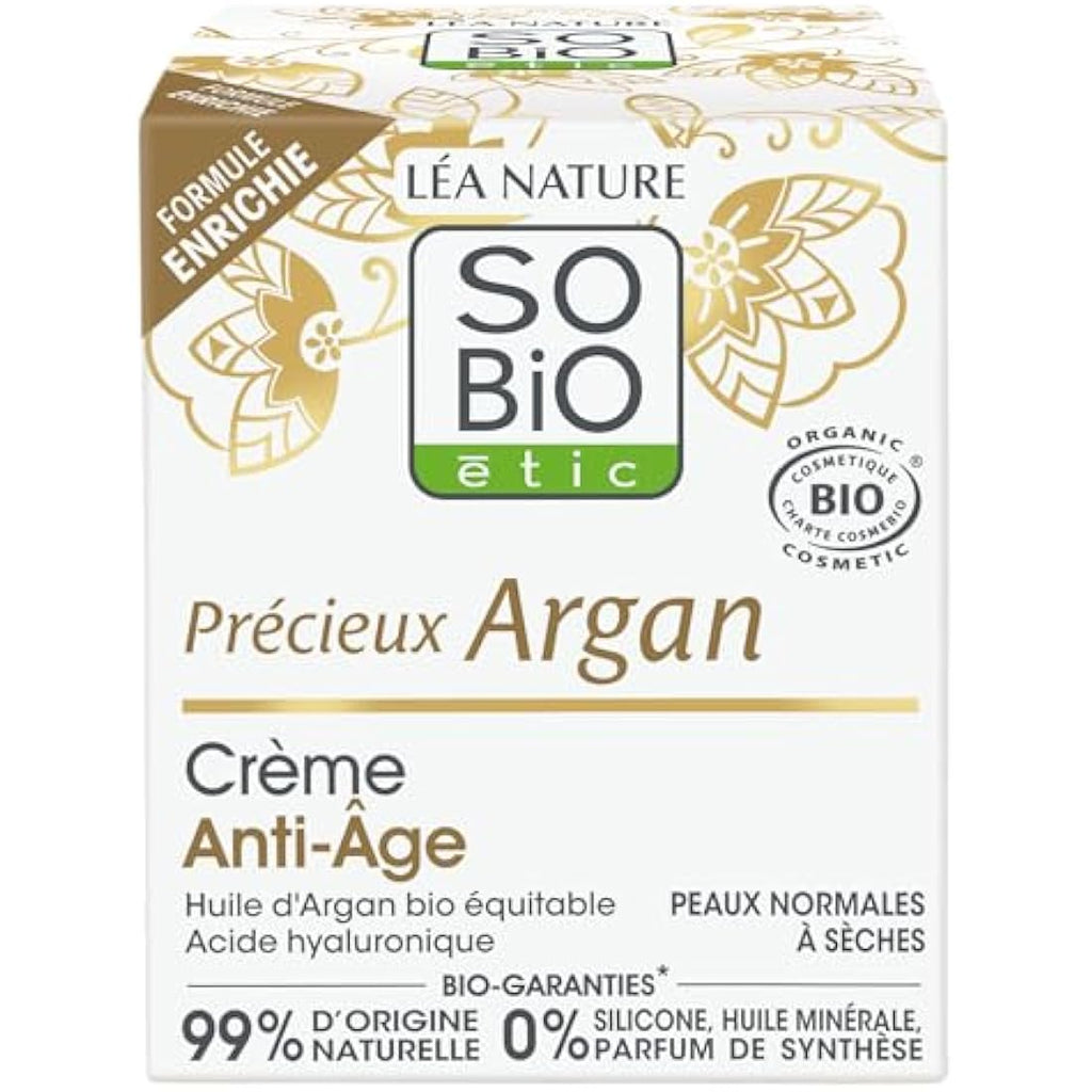 SO'BiO étic Anti-Aging Day Cream – Firming Argan Oil Moisturizer, 50ml