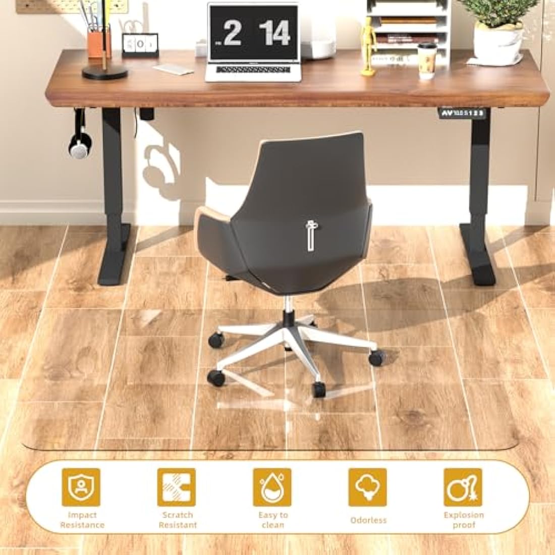 Tcyzest Tempered Glass Chair Mat | 90x120cm Heavy Duty Floor Protector