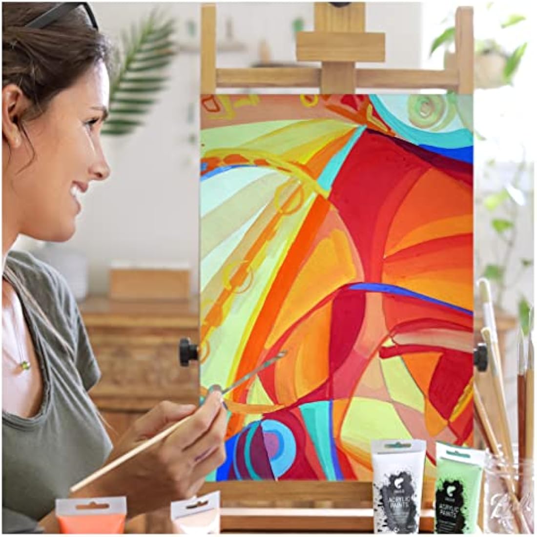 Zenacolor 28-Pack Multi-Size Cotton Canvas Set for Acrylic and Oil