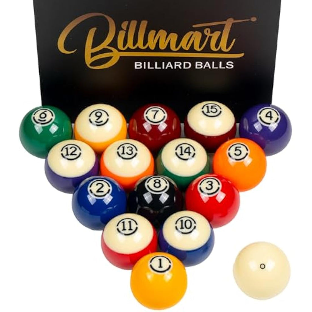 Billmart Tournament Grade Billiard Ball Set – 16 Standard 2.25" Pool Balls