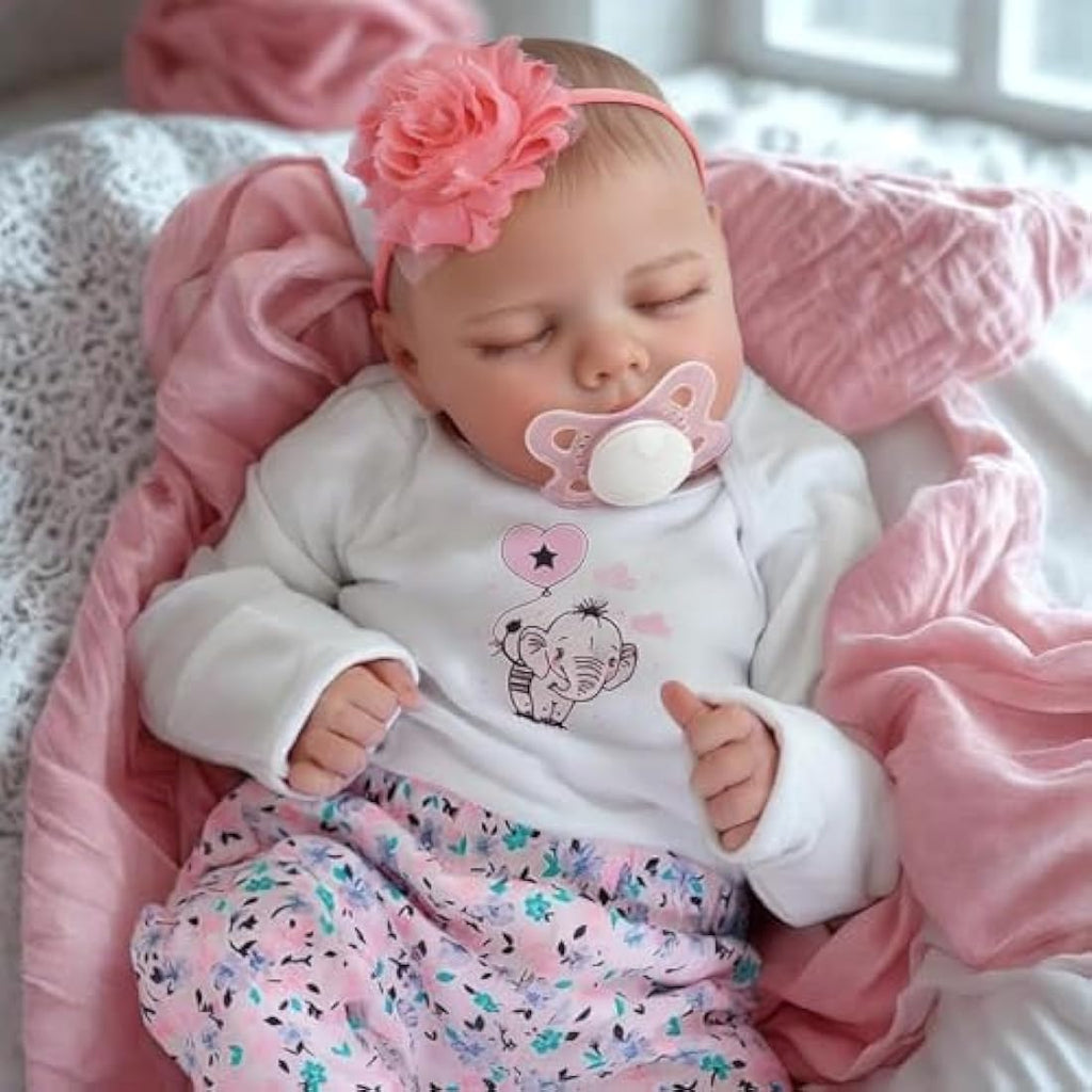 JIZHI Reborn Baby Doll – 17 Inch Realistic Full Body Silicone Vinyl Girl