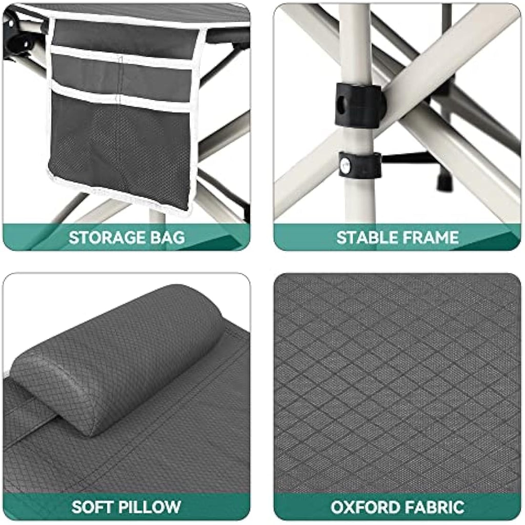 YITAHOME Folding Camping Cot – 28" Extra Wide Heavy Duty Bed, Grey