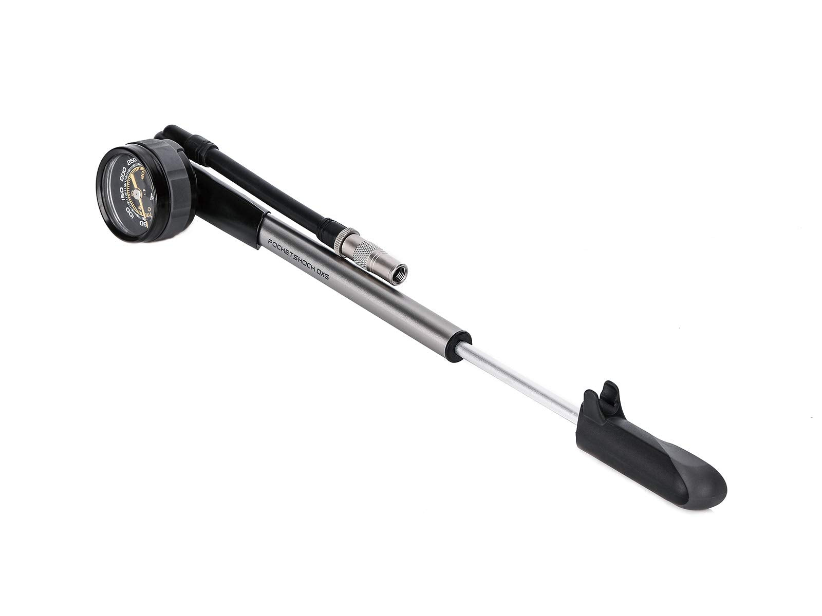 Topeak Pocket Shock DXG Suspension Pump | 360 PSI Dial Gauge – Silver