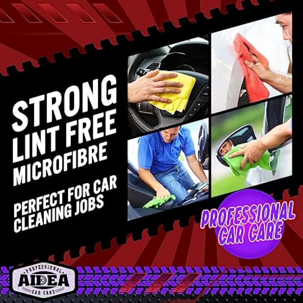 AIDEA Microfibre Cleaning Cloths 100 Pack | Lint-Free Absorbent Rags