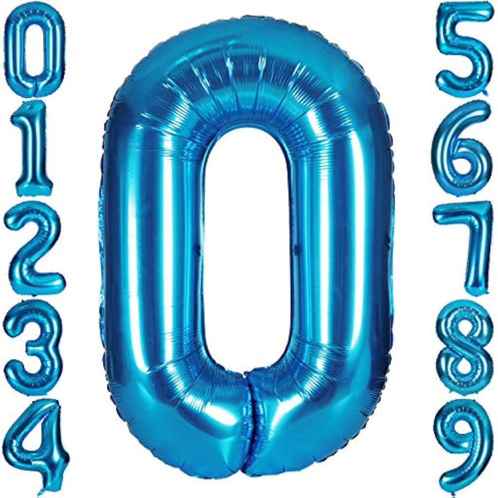 Jolof Store 40 Inch Blue Number 0 Foil Balloon – Giant Mylar Party Decor