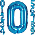 Jolof Store 40 Inch Blue Number 0 Foil Balloon – Giant Mylar Party Decor