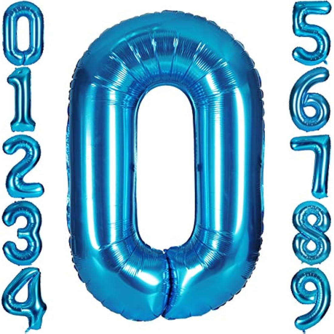 Jolof Store 40 Inch Blue Number 0 Foil Balloon – Giant Mylar Party Decor