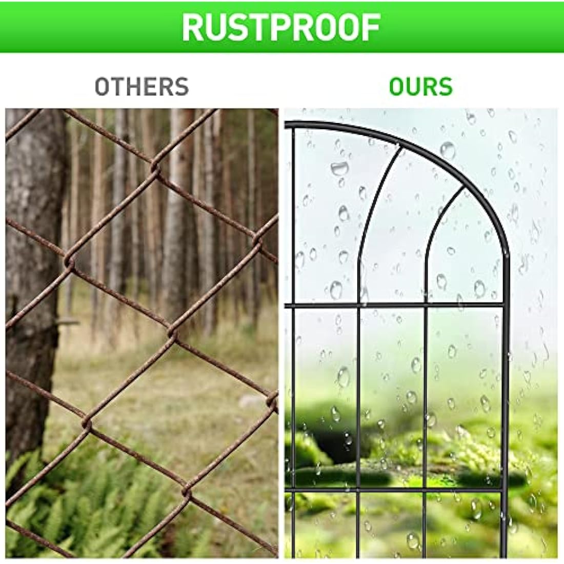 Metal Garden Fence – 10 Pack Rustproof Decorative Wire Panels