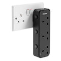 Mscien 3-Way Plug Adapter | Individually Switched Socket Extender - Black