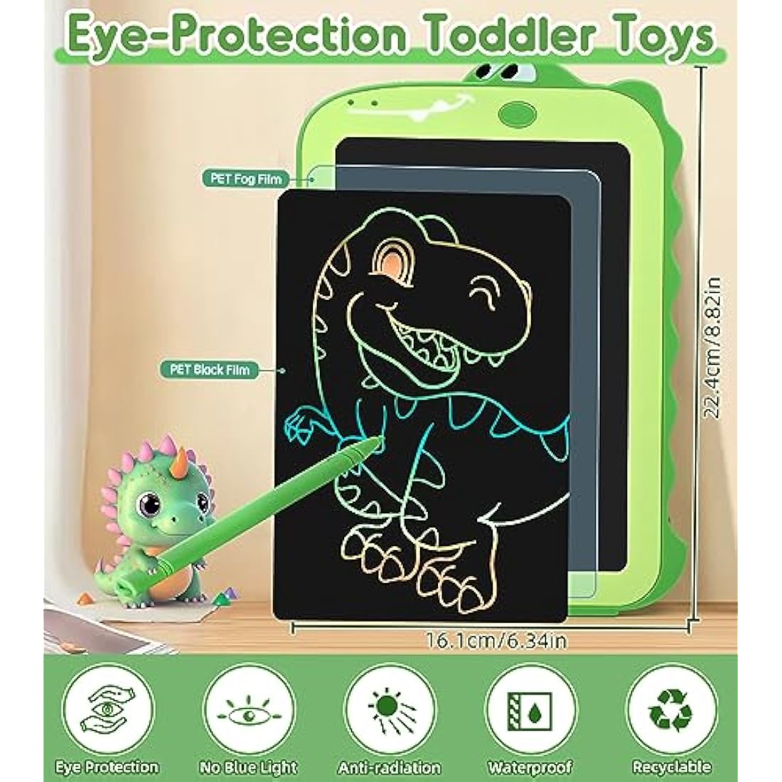 Dinosaur LCD Drawing Tablet | 8.5 Inch Writing Pad for Kids