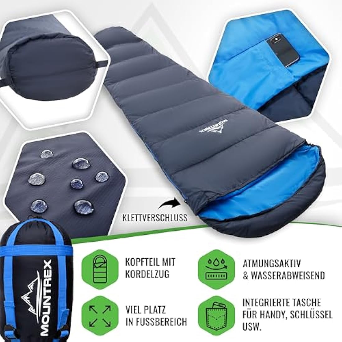 MOUNTREX Ultralight Mummy Sleeping Bag – 720g Compact Summer Gear