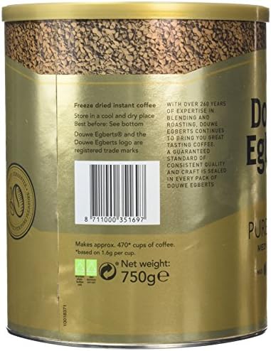 Douwe Egberts Pure Gold Instant Coffee – Smooth Arabica Blend, 750g Tin