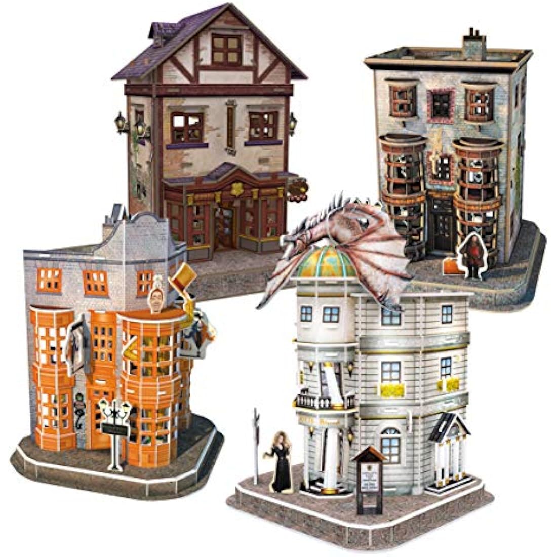 Harry Potter Diagon Alley 4-in-1 3D Puzzle Set | 273-Piece Model Kit